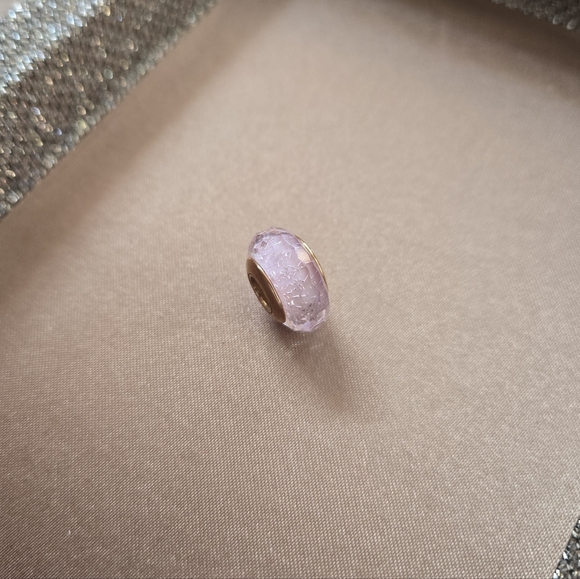 Pandora Pink Shimmering Rose Gold Murano Glass Charm - Picture 2 of 8